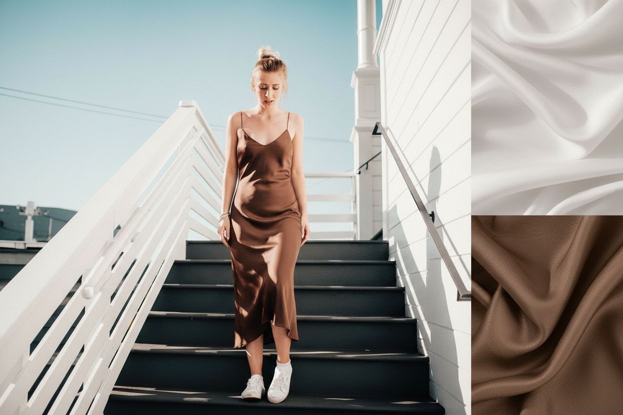 Sable Bias Dress — on-model view 3